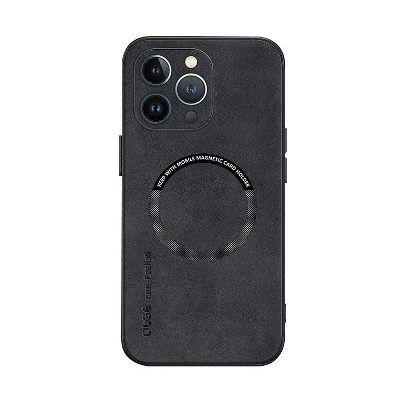 Case iPhone de Couro Luxury MagSafe